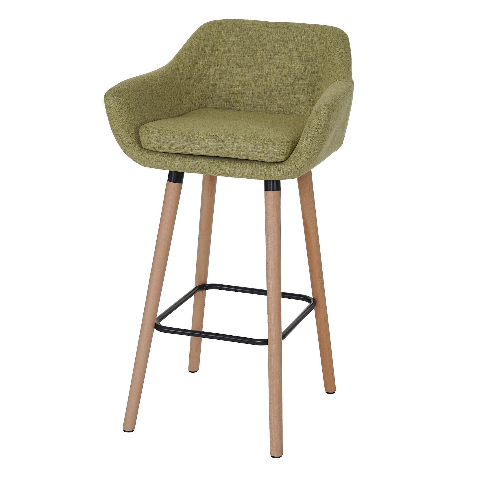 Barhocker Vaasa T381, Barstuhl Tresenhocker MVG-zertifiziert ~ Textil, hellgrün