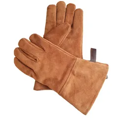 Ofenhandschuhe Gloves Rindsleder braun 1 Paar 30x2x18 cm