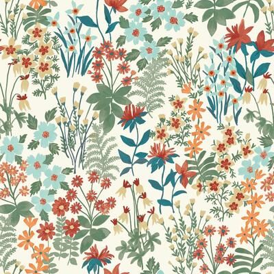 Galerie Wallcoverings Arcadia Collection Classical Floral Matte Finish Vinyl on Non-woven Wallpaper Roll