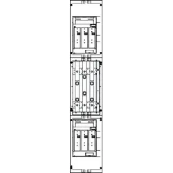 ABN W19X312N Wandlerfeld 200A Montagetraverse CU-Laschen NH1-Zug /NH1-Abg 250x1350mm