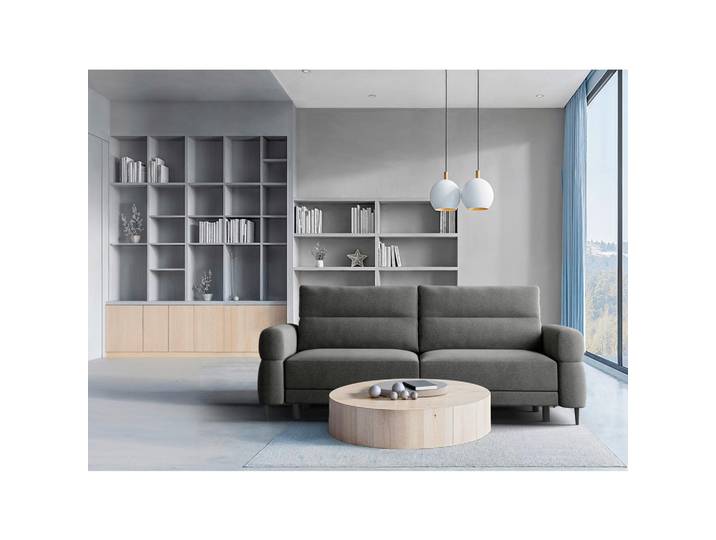 Livetastic Schlafsofa Nordic, Graphit, Metall, 2-Sitzer, Füllung: Polyurethan (Pur), Silikon, 232x94x102 cm, Made in EU, Wohnzimmer, Sofas & Couches, Schlafsofas, Schlafsofas mit Bettkasten