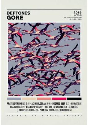 Inspired Finds Deftones Album Cover Poster Canvas Around The Fur Saturday Night Wrist Wall Art 19.69x27.56in No Frame flamingo