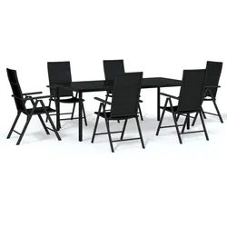 Helloshop26 - 7-teiliges schwarzes Garten-Essset 02_0014031