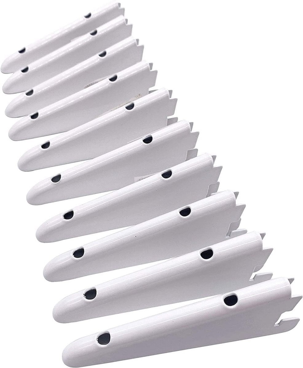 Set van 10 Verstelbare Wandplank Staanders met Dubbele Sleuf Beugels - Wit/Chroom