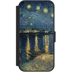 Nivocase Klapphülle für Apple iPhone 16e Handyhülle aus Kunst Leder NIVOflip schwarz Kunst Malerei (Apple iPhone 16e), Smartphone Hülle, Schwarz