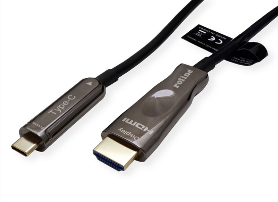 Roline USB Typ C - HDMI Video-Adapterkabel, 30m