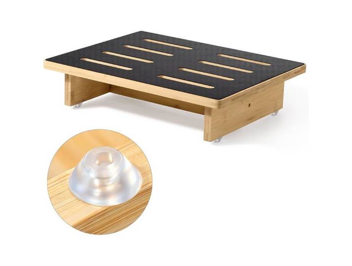 Marchepied en bois 1 marche - hauteur 9 cm surface antidérapante 40 x 32 cm - portatif supporte 200 kg adulte et senior