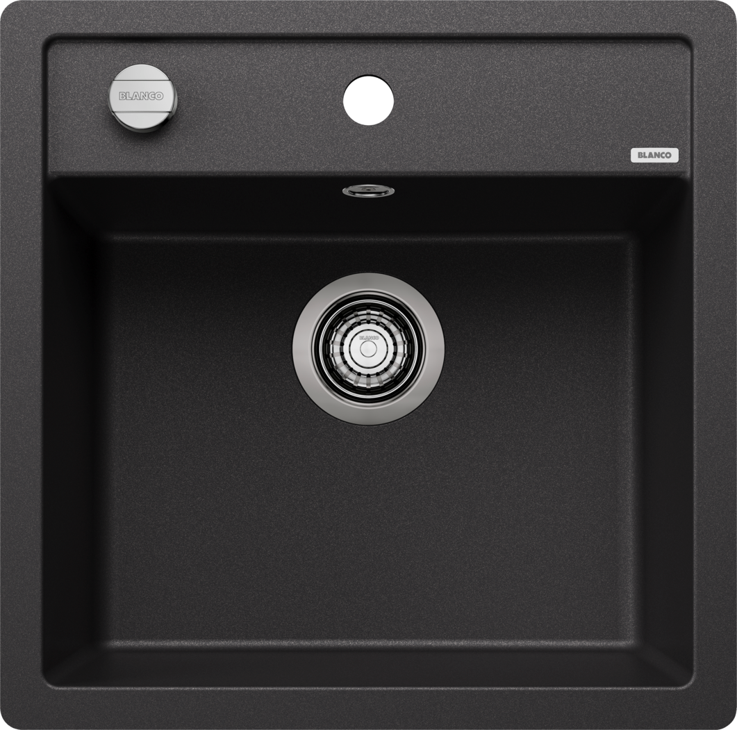 Blanco évier 518530 50,5x50cm, PuraDur anthracite, avec télécommande de vidange