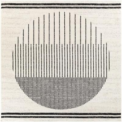 Livabliss Joel Mod Black/Ivory Ombre Geometric Striped Area Rug