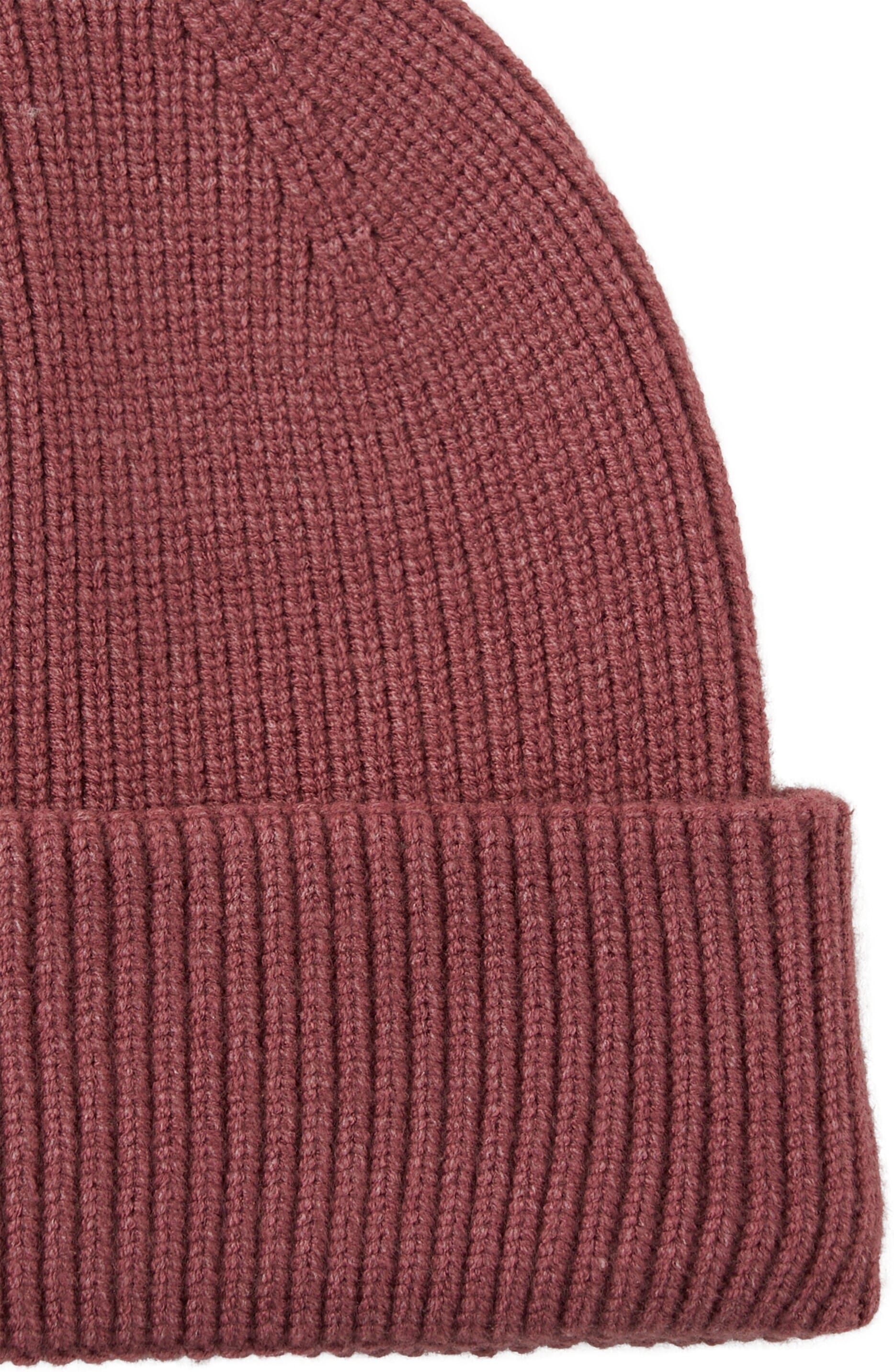 Beanie TOM TAILOR, Damen, rosa (deeply mauve melange), Strick, Materialmix, meliert, Mützen Beanie, mit Rippstruktur