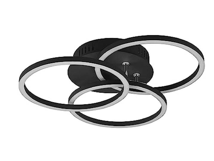 Reality Leuchten LED Deckenleuchte Circle R62823132, Metall Schwarz matt, inkl. 27 Watt LED, Fernbedienung, Dimmer, Farbwechsel, Nachtlicht