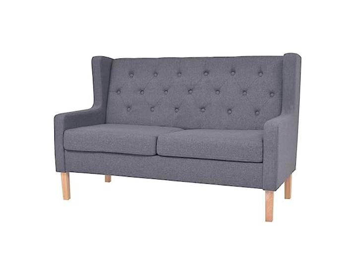 vidaXL Sofa 2-Sitzer Stoff Grau