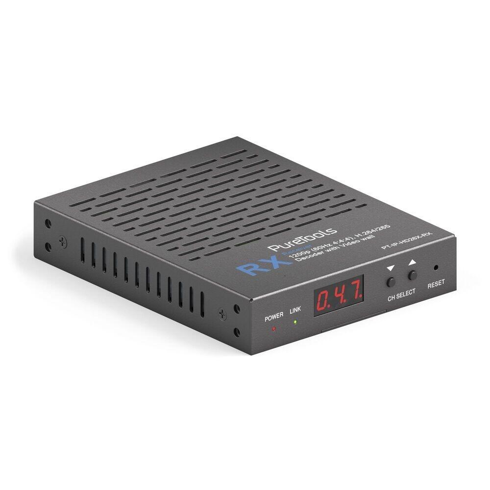 PureTools - HDMI IP Receiver, H.264/265 IP streaming decoder - H.264/265 Decoder 1200p (60Hz 4:4:4) mit Videowand PT-IP-HD26X-RX