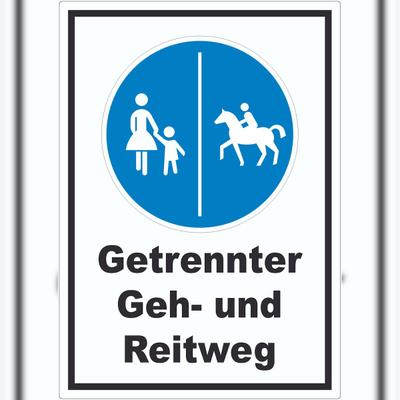 HB-Druck Aufkleber Getrennter Geh- und Reitweg A3 (297x420mm)