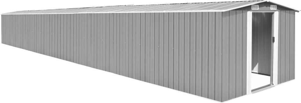 Gerätehaus Grau 257x990x181 cm Verzinkter Stahl