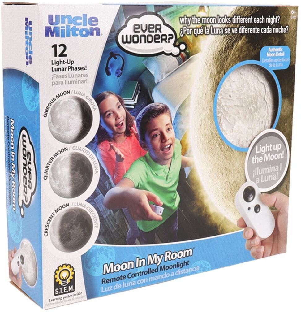 Basic Fun Uncle Milton Ever Wonder Moon In My Room - Interactive Glow Night Light for Ages 6 and Up - Space Learning Toy