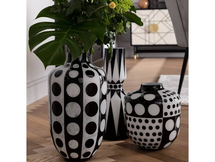 Vase Brillar Type B 25 x 45 x 25cm Blanc/Noir/Blanc/Noir
