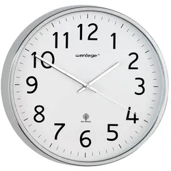 Mebus Funkwanduhr 52680 Ø 30,5 cm Kunststoff Silber