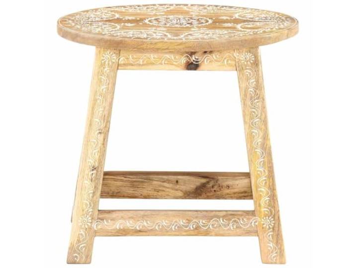 HBBMGYD Hocker, handbemalt, 38 x 38 x 35 cm, Mangoholz massiv Dichtes tropisches Holz, handlackiertes Finish, Vintage-Stil, literarisches Haus, klassischer Kaffee