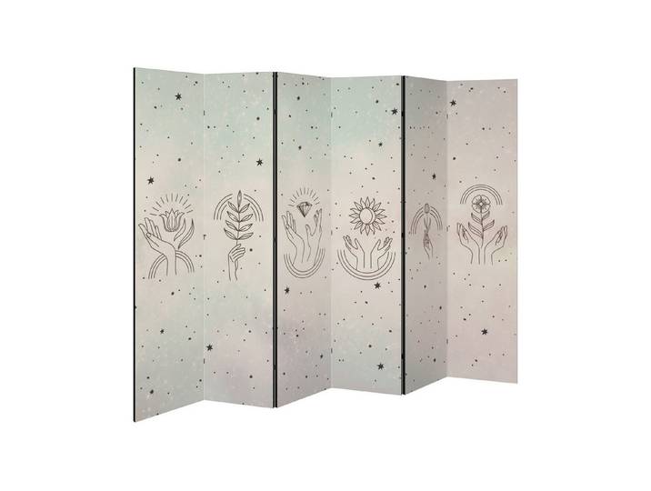 SPACEREBELS Paravent DELICATE BEAUTY (6 St), Raumteiler mit 6 Paneelen, beidseitig bedruckt, 228 x 168 cm