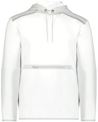 Russell Athletic R23TFM Legend Tech Fleece Hoodie in White/Grid Iron Silver size Small   Cotton Blend