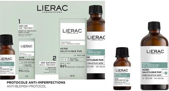 Lierac Cofre Protocolo Anti-Imperfecciones El Peeling 100 ml + Acido Salicilico Puro Stop Granos 15ml