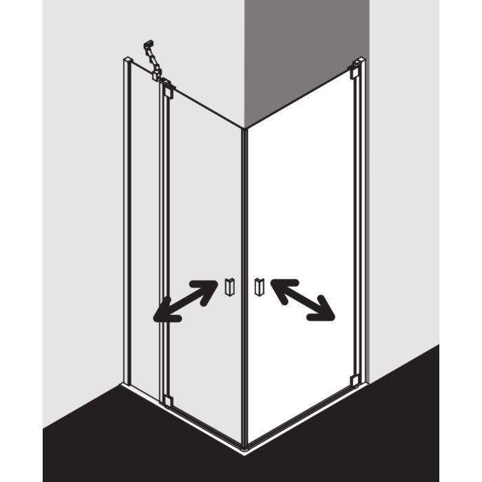 Kermi Raya Eckeinstieg Pendeltüren RA1ER10020VPK 100x200cm, ESG klar KermiClean, rechtes Halbteil