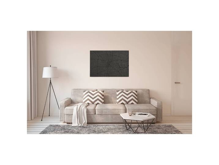 Impression sur toile Modern Metropolitan Polyester PVC / Épicéa Noir/Noir 90 x 60cm