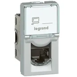 Datendose RJ45 Cat6A STP 1-modulig alu Mosaic