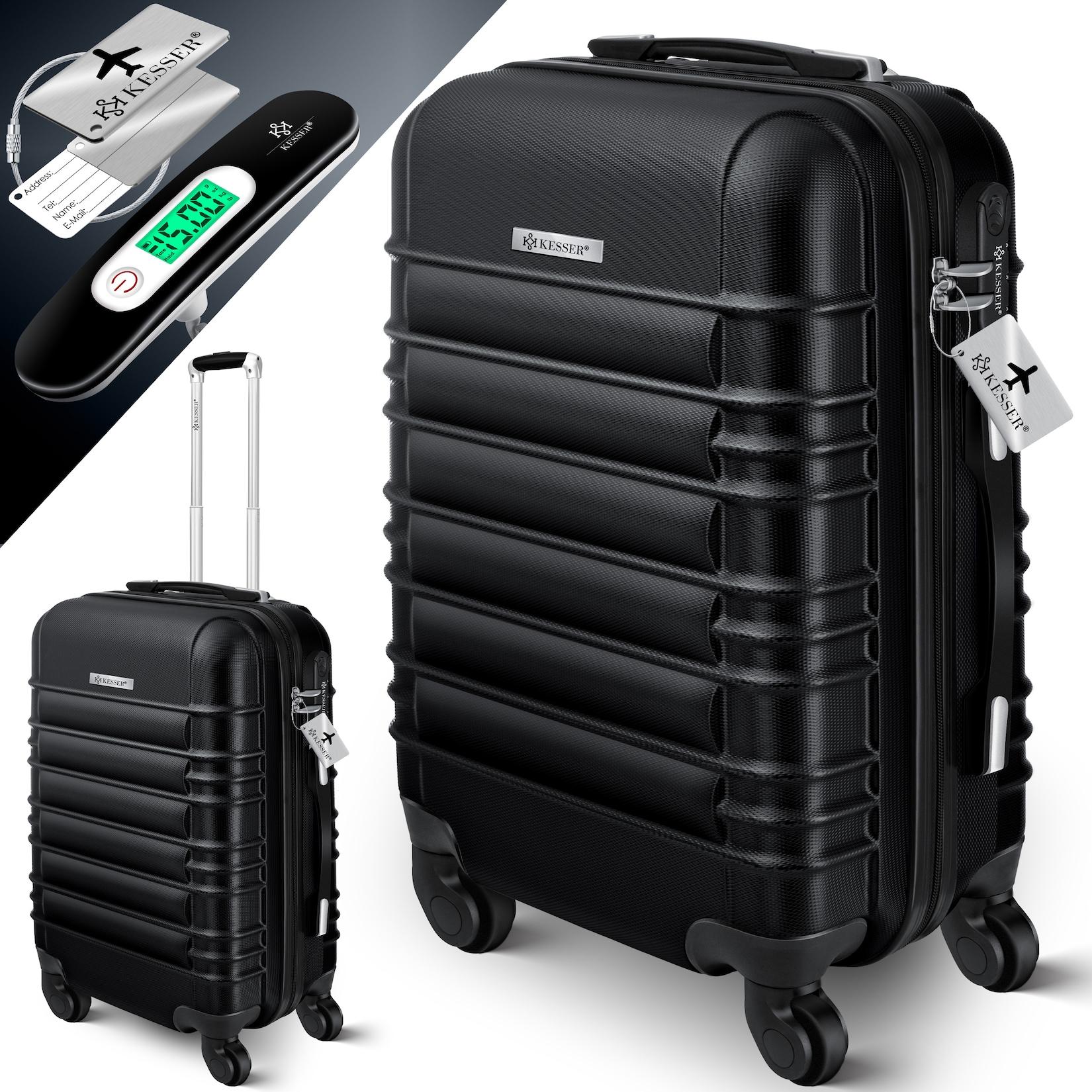 KESSER® Reisekoffer Hartschalen-Koffer Inkl. Kofferwaage + Gepäckanhänger Trolley Gepäck Rollkoffer Zahlenschloss 4 Rollen ABS-Hartschale Teleskopgriff