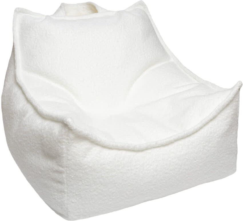 MeowBaby Pouf enfant - Boucle Bean Bag Blanc 70x50x60cm