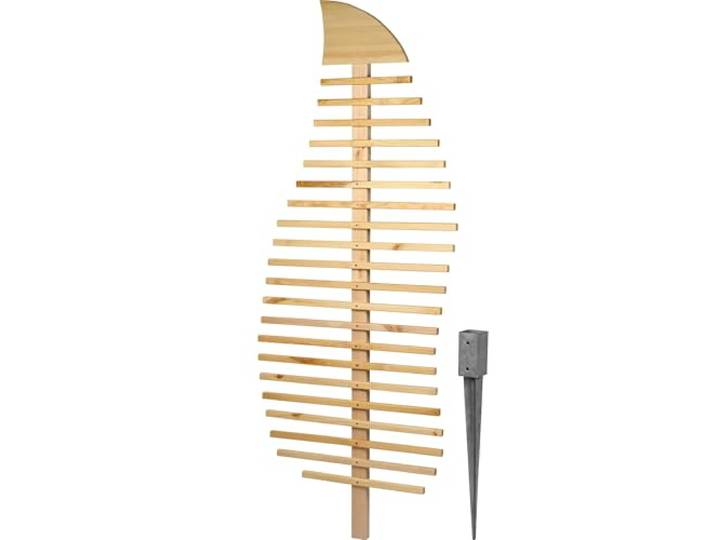 dobar® Design Rankhilfe Blattform Fraxinus aus Massivholz für Rosen - XXL-Rankgerüst Dekorativer Sichtschutz Außenbereich mit Kletterpflanzen Garten - 84 x 6,5 x 186 cm