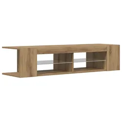Helloshop26 - Modernes TV-Möbel mit Stauraum 135 x 39 x 30 cm praktischer Platz LED-Beleuchtung handgefertigte Eiche 02_0050851