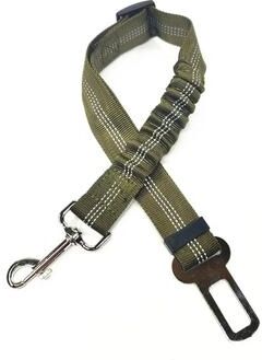 Uplifted Goods Adjustable Reflective Dog Seat Belt Harness For Car Travel army Green