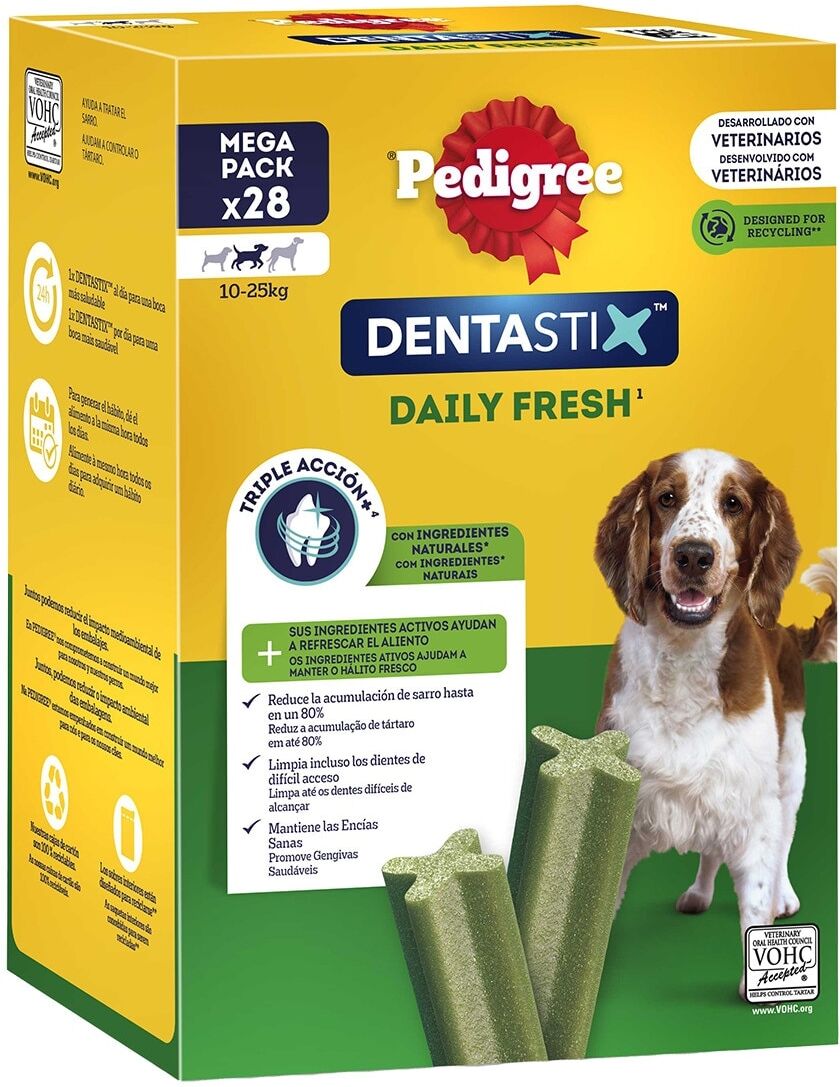 Pedigree Dentastix Snack para perros medianos Fresh.  (28 sticks)