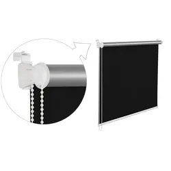 Thermorollo Verdunklungsrollo 50x200 cm schwarz Fensterrollo mit Thermobeschichtung  100% Abdunklung