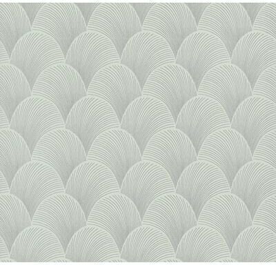 Candice Olson Metallic Light Green Scallop Wallpaper