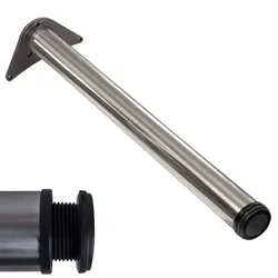 ID Dinkel Tischbeine höhenverstellbar Ø60mm Edelstahl Optik für Schreibtisch Esstisch Länge 820mm