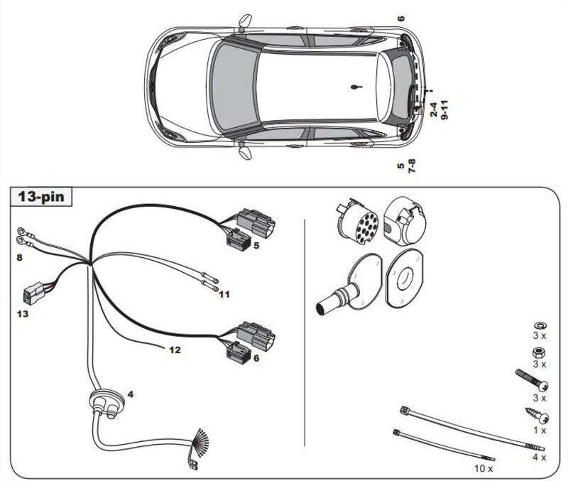 FAISCEAU SPECIFIQUE 13 BROCHES POUR SUZUKI SWIFT (12/23-)