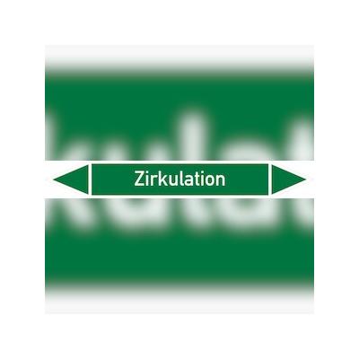 Rohrleitungskennzeichen Zirkulation - 187x26 mm Folie selbstklebend
