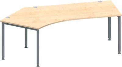 Schäfer Shop Genius Winkelschreibtisch MODENA FLEX 135°, Ansatz links, Ahorn/anthrazit