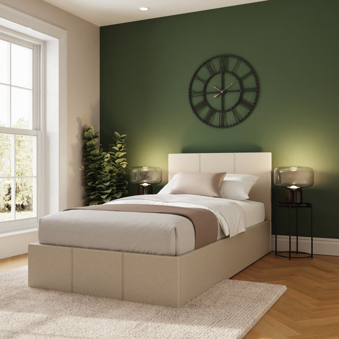 Zipcode Design Beaird Upholstered Single (3') Lift Up Storage Bed Natural Single (3')