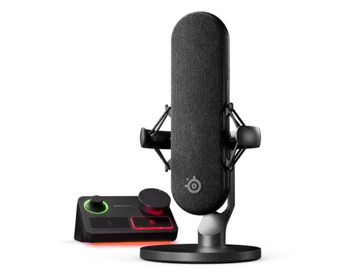 SteelSeries Alias Pro — XLR-microfoon + Stream Mixer — 3x grotere capsule voor gaming, streaming en podcasting — USB-/XLR-interface — Sonar-audiosoftware — Aanpasbare bediening — Voor één of twee pc's