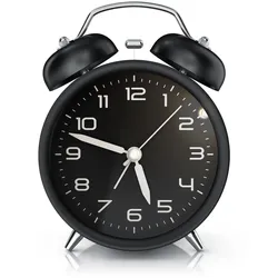 BEARWARE Wecker analog, laut, ohne Ticken, Retro-Design