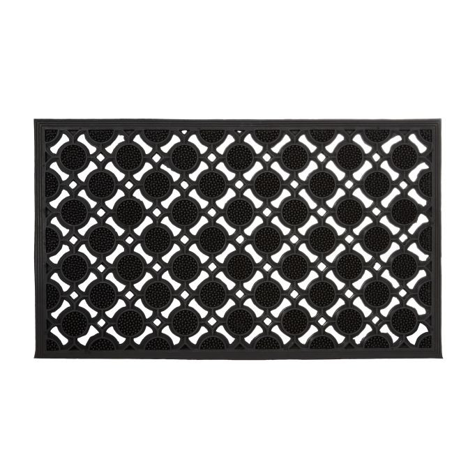 Relaxdays Deurmat Rubber - Antislip en Weerbestendig - 75 x 45 cm - Zwart