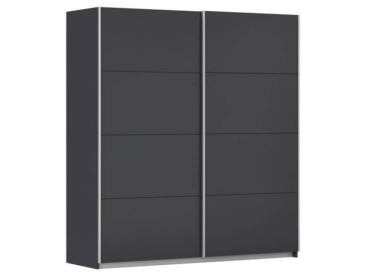 Rauch Möbel Schwebetürenschrank, Graphit, 2 Fächer, 181x197x61 cm, Blauer Engel, Goldenes M, Made in Germany, umfangreiches Zubehör erhältlich, in verschiedenen Größen erhältlich, Schlafzimmer, Kleiderschränke, Schwebetürenschränke