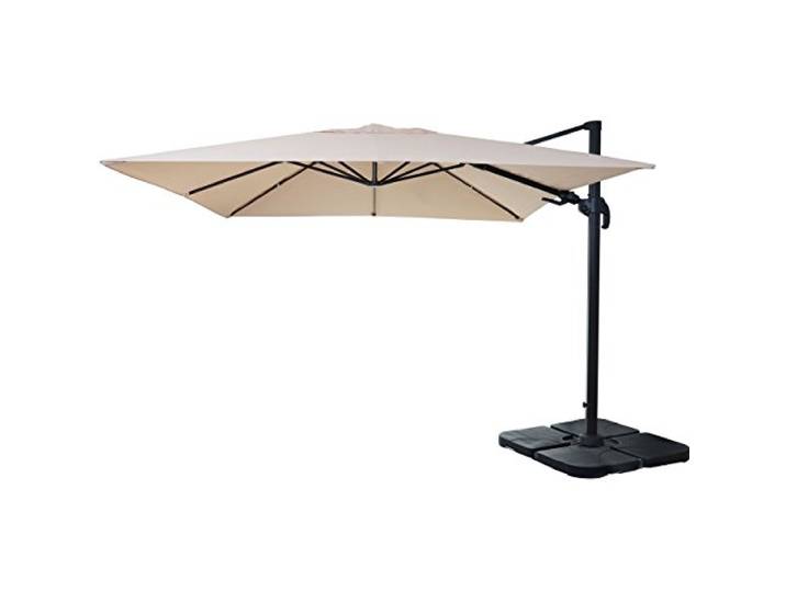 Mendler Gastronomie-Ampelschirm HWC-A96 3x3m Polyester - creme