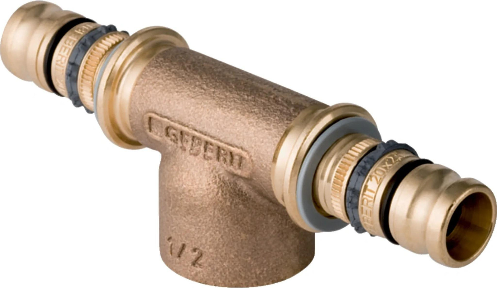 Geberit GE Mepla T-stuk, rood gietijzer, aansluitingen 32mm x Rp3/4 x 32mm