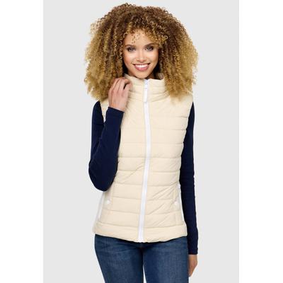 Steppweste MARIKOO "Reimii", Damen, Gr. M, beige (cream), Obermaterial: 100% Polyester. Obermaterial 2: 95% Polyester, 5% Elasthan. Innenseite: 100% Polyester. Futter: 100% Polyester. Wattierung: 100% Polyester, Westen Steppweste, mit schönem...