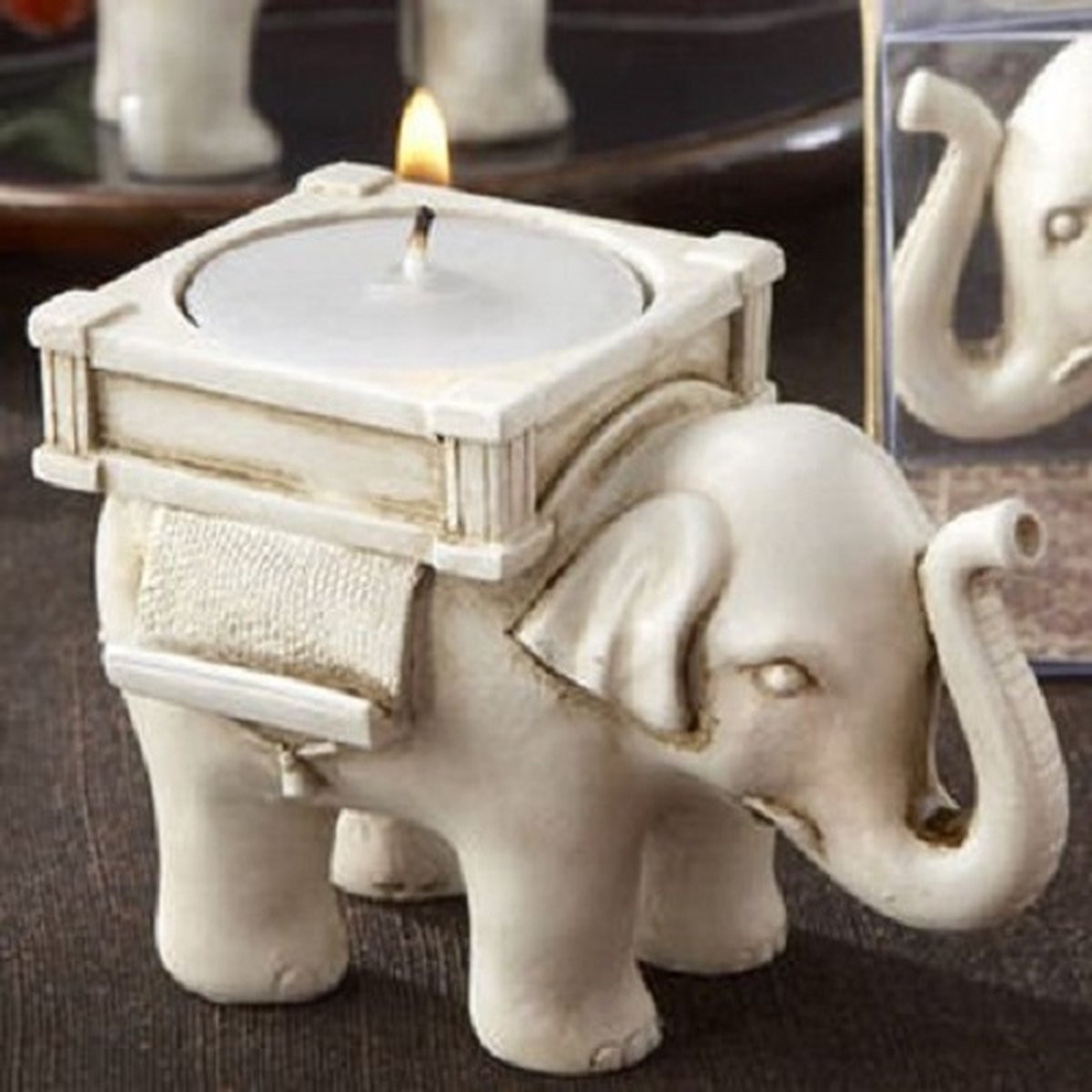 Lucky elephant waxinelichthouder decoratie